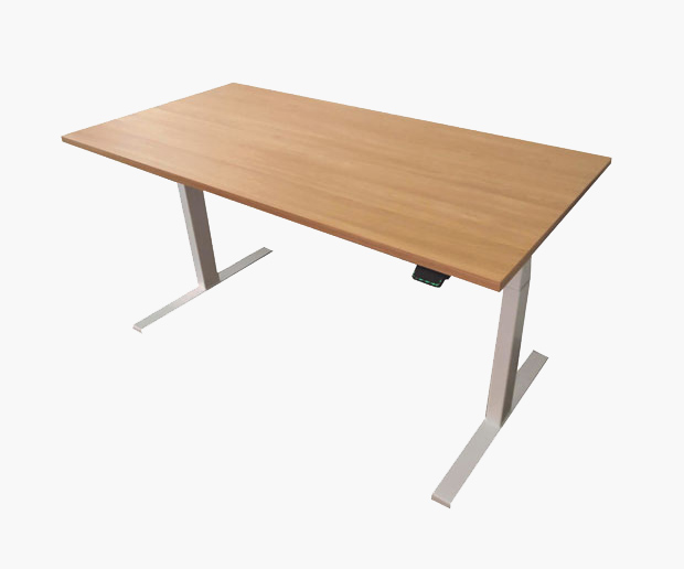 Edesk with Elegant Oak Desktop and White Frame